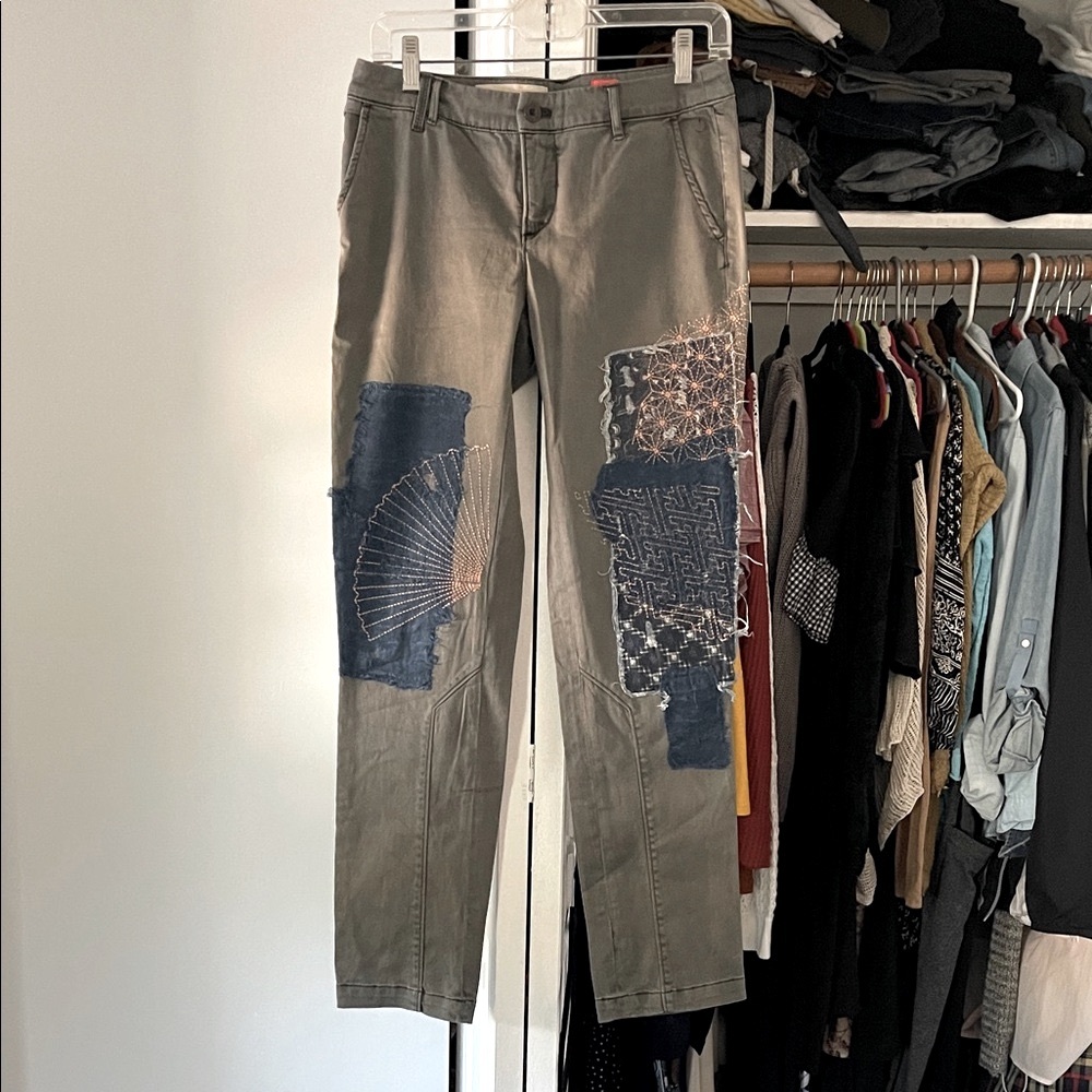 Anthropologie Pilcro Gray Patchwork Pants